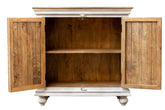Carved Oasis Hand Carved Mango Wood Carved 2 Doors Cabinet With Natural Top